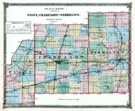Piatt, Champaign and Vermilion Counties Map, Illinois State Atlas 1875